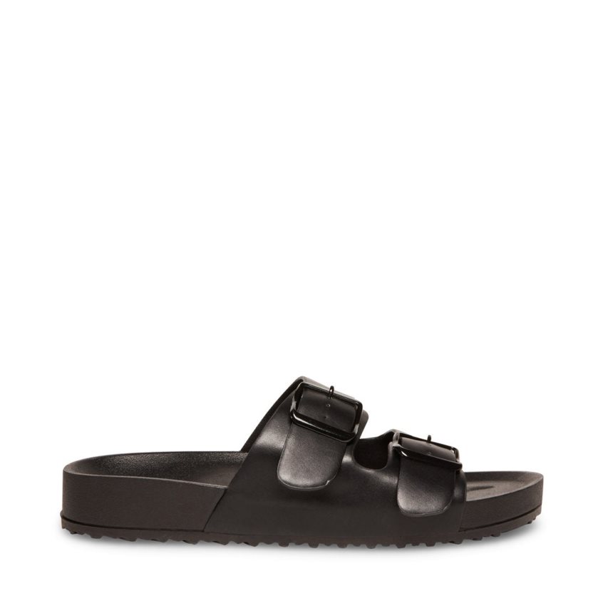 Sandalias de Diapositivas Steve Madden Teddy-t Mujer Negras | ES AW0832